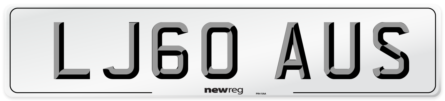 LJ60 AUS Number Plate from New Reg